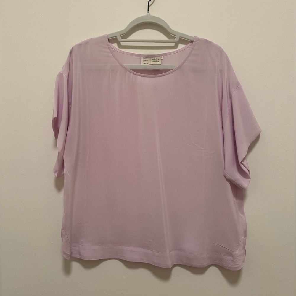 Anthropologie Saturday Sunday Lilac Silk Blouse